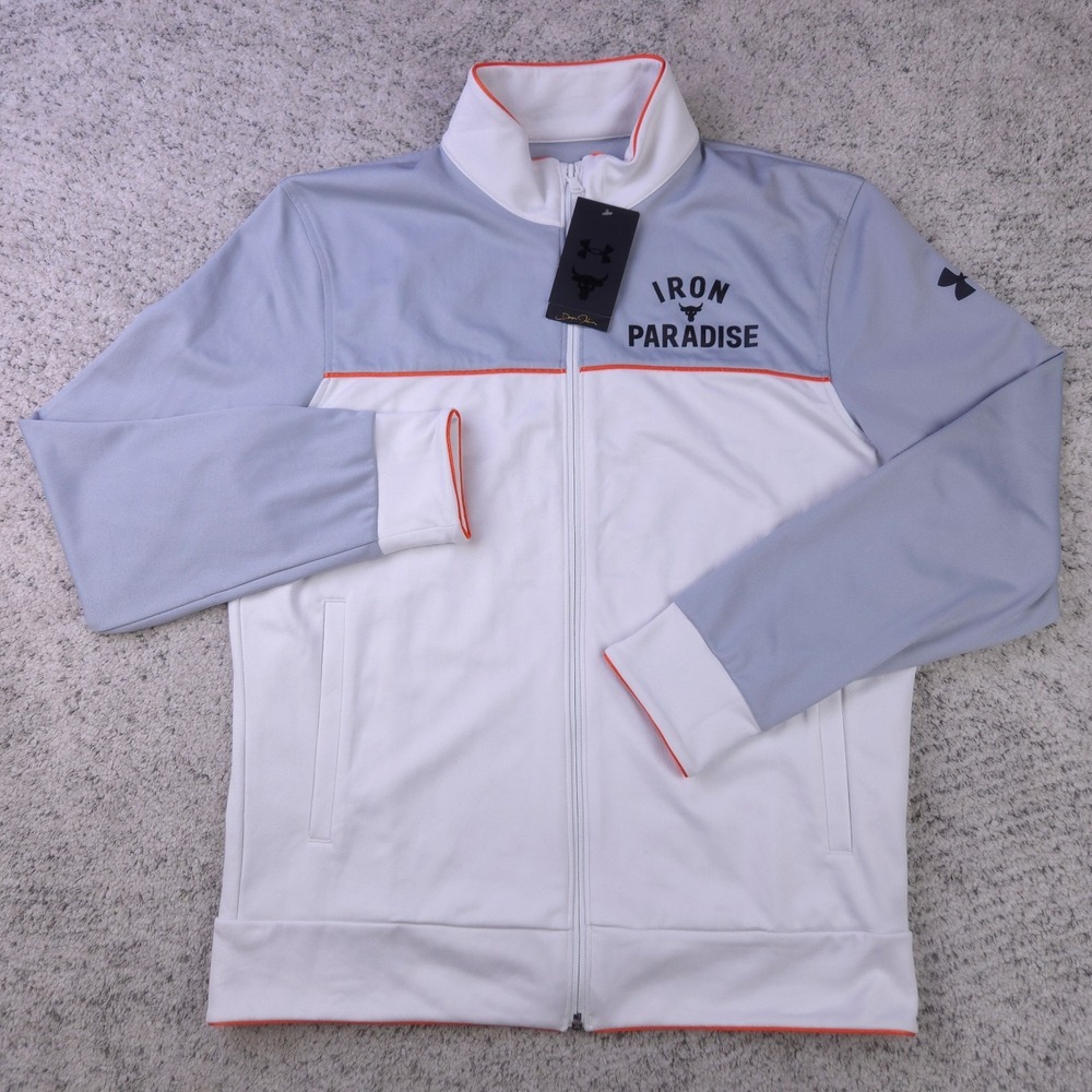 Under Armour Project Rock Jacket Mens Medium‎ Iron Paradise Track Full Zip NWD